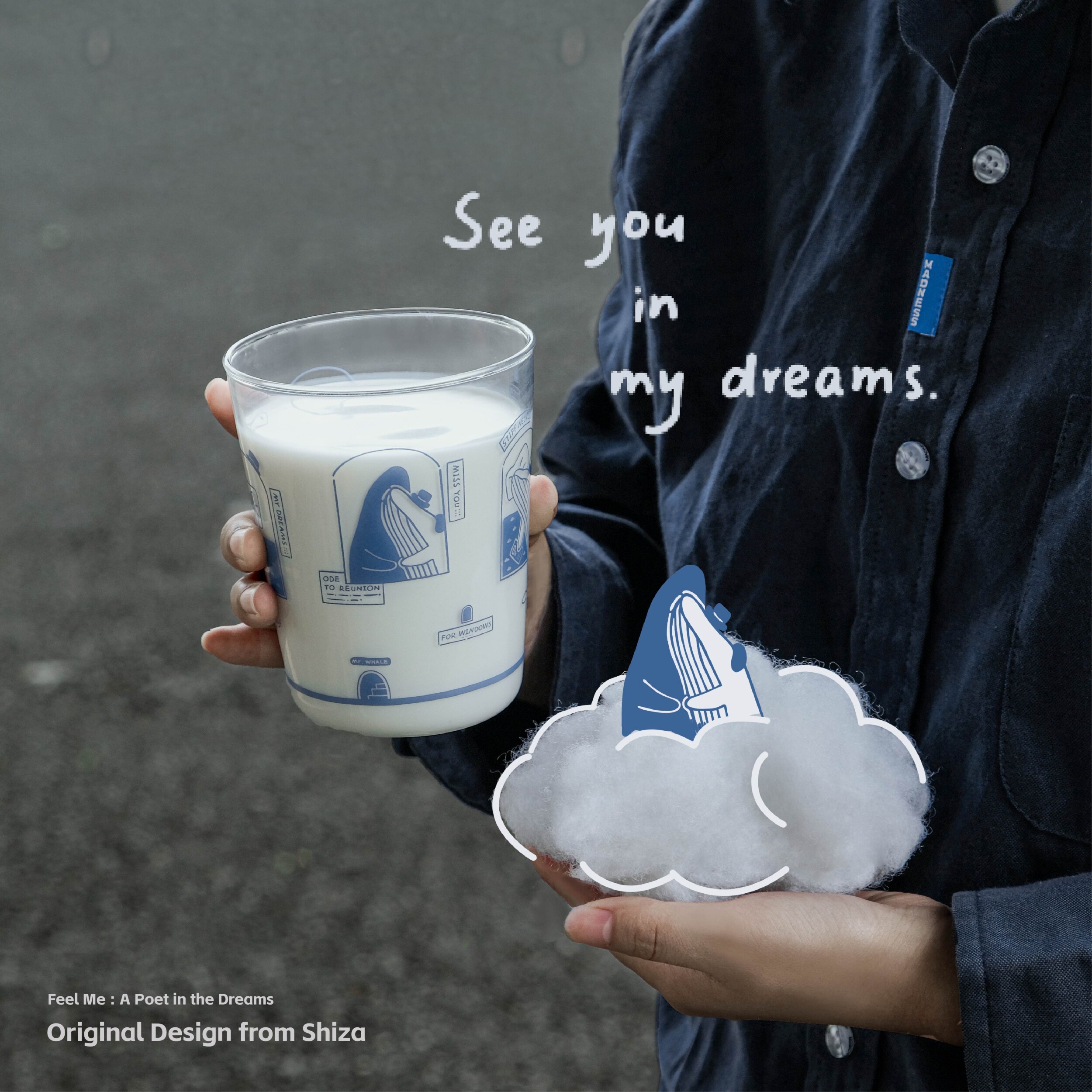 拾杂原创「鲸鱼先生」ins高硼硅玻璃杯耐高温牛奶咖啡杯治愈礼物