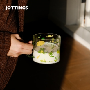 拾杂原创玻璃杯大容量高硼硅水杯耐热茶杯早餐牛奶杯小众可爱礼物