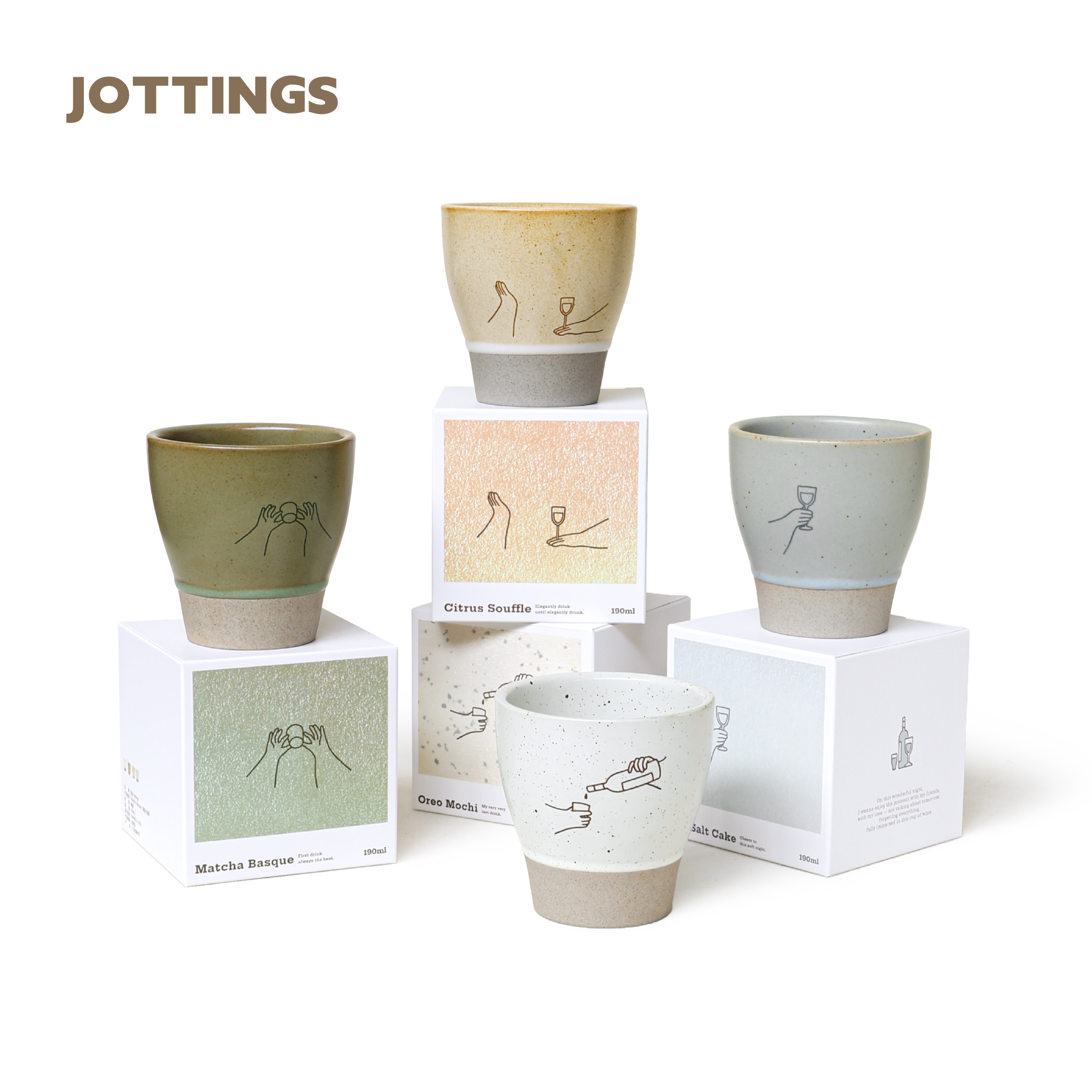 拾杂Jottings「微醺Night」190ml原创陶瓷小酒杯礼盒可爱生日礼物