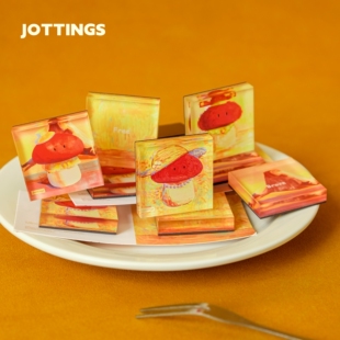 拾杂Jottings「享受人生」原创蘑菇亚克力冰箱贴插画小众生日礼物