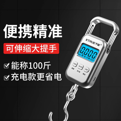2025新款便携式手提电子秤家用小型高精度商用称重弹簧称鱼器