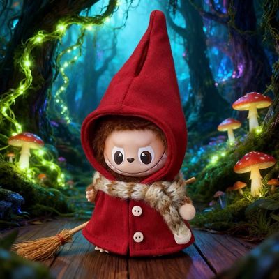 LABUBU四代娃衣10cm小红帽套装mini版4.0心底密码魔法披风4代套装