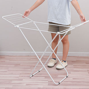 简易晒衣架可折叠晾衣架小型落地挂衣架家用阳台飘窗室内晾衣架