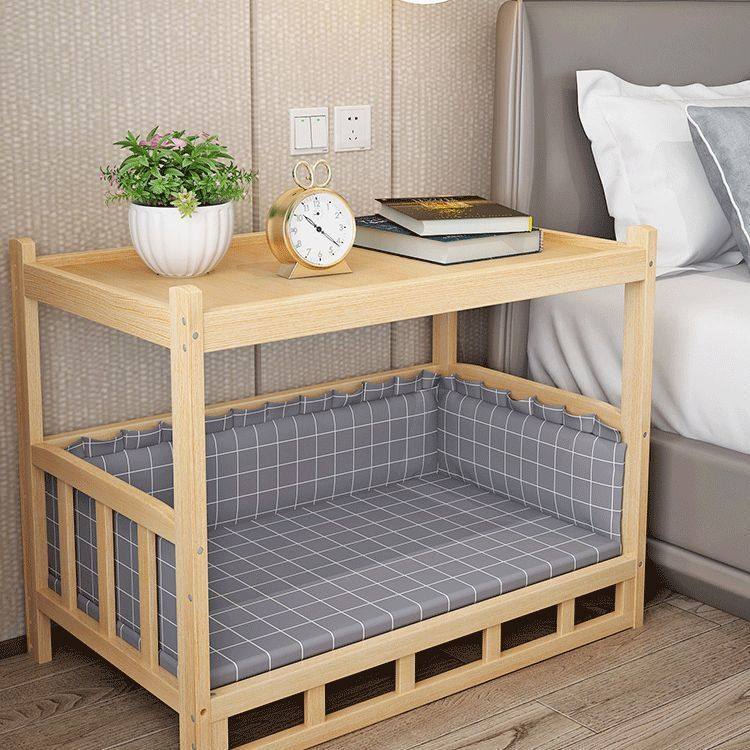 狗床上下双层宠物床实木狗房子室内狗狗窝窝狗房子别墅狗窝四季夏