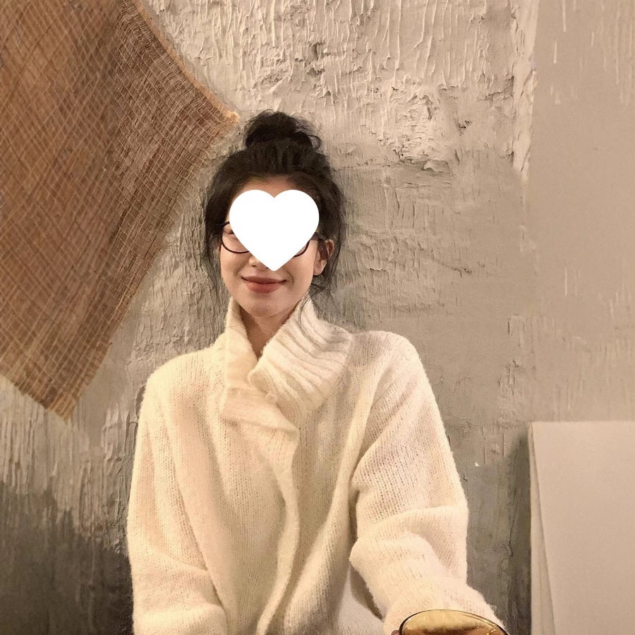 云朵漫步高领时尚气质高级感休闲套头毛衣女女2025新冬秋冬开衫
