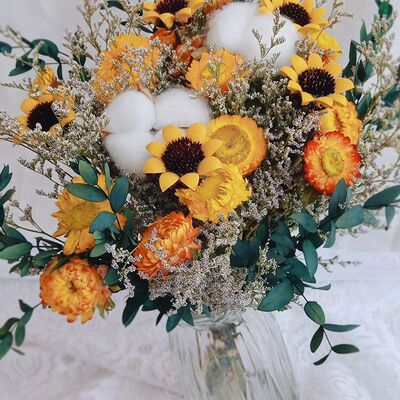 干花插花 花束花卉 云南干花直发  满天星勿忘我 居家花艺 母亲节