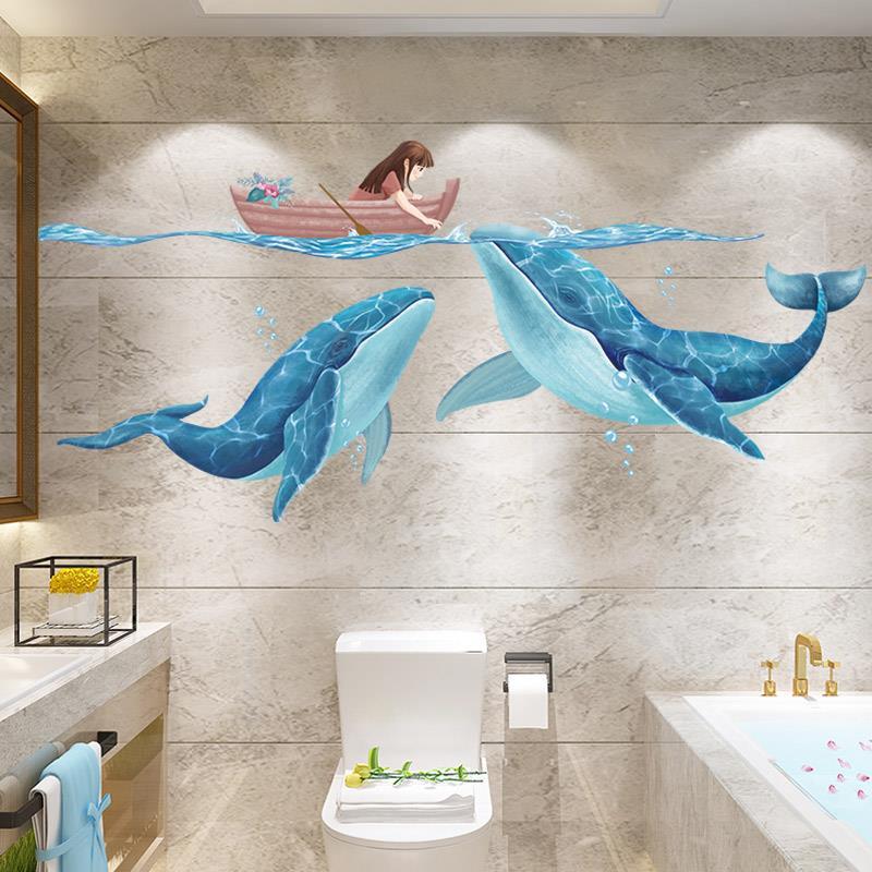 3d立体墙贴画浴室卫生间翻新改造贴纸墙面装饰遮丑瓷砖遮洞贴神器图片