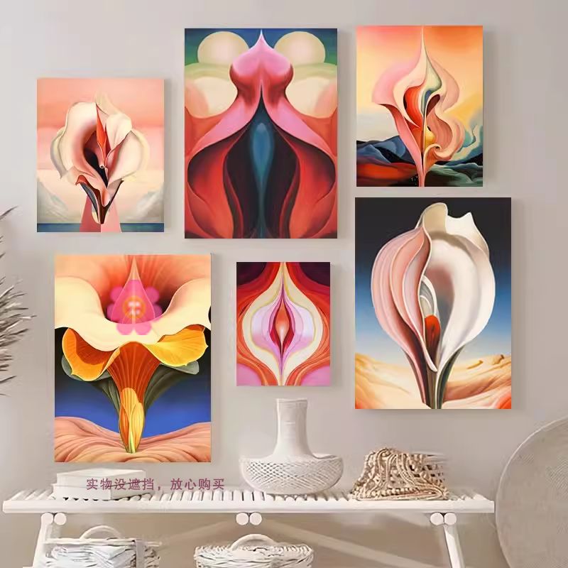 轻奢美容院生殖花艺术挂画 私密房装饰画医美月子产康修复墙