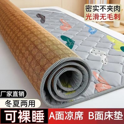 双面可用床垫软垫加厚藤席榻榻米睡垫单双人租房学生宿舍折叠凉席