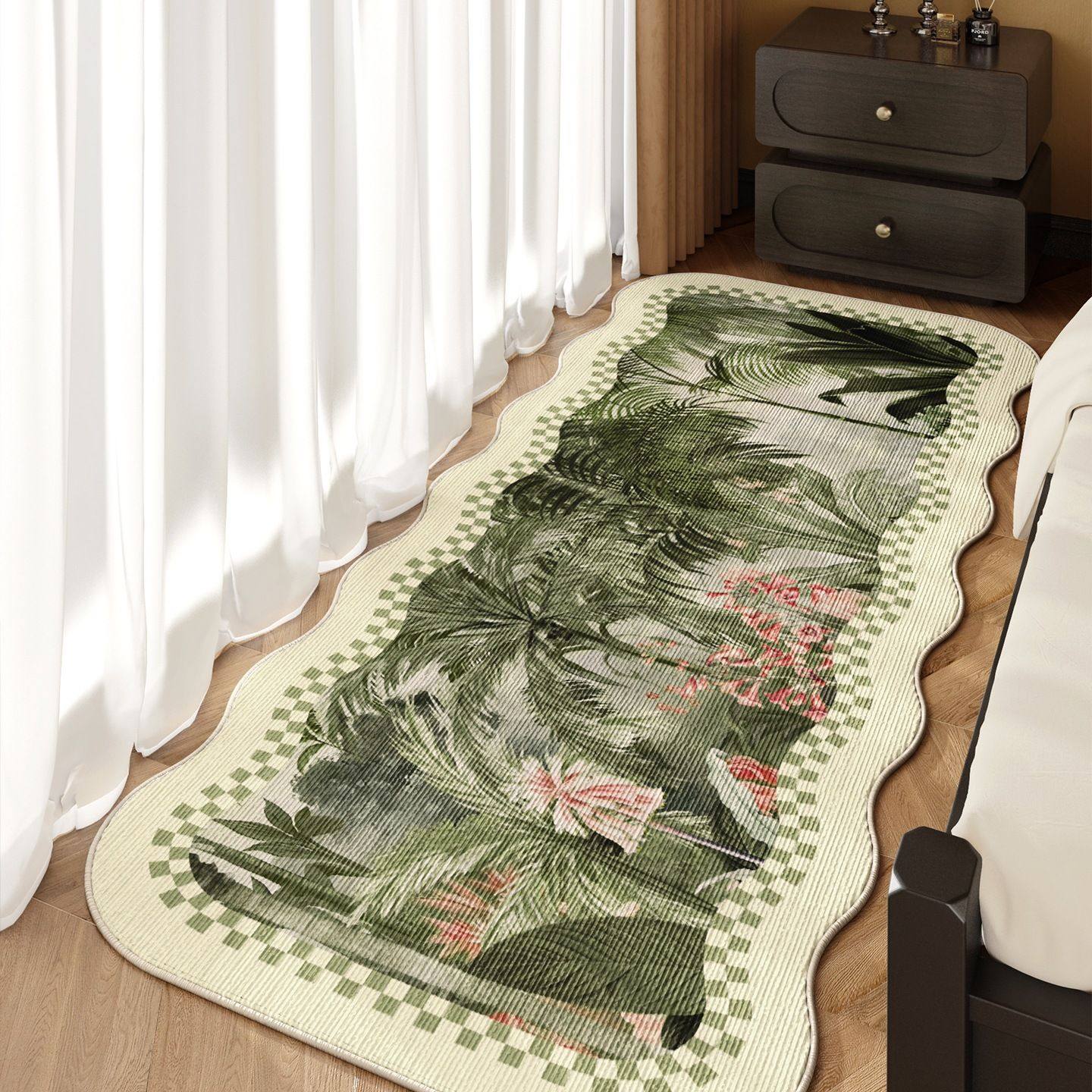 法式复古南洋风卧室地毯房间床边毯2025新款轻奢高级感地垫床边垫,居家布艺,床边毯,淘宝优惠券,粉丝福利购,淘宝优惠卷