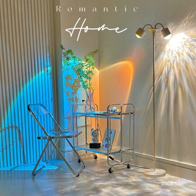 双头水波纹氛围灯网红日落直播间背景装饰摆件落地卧室高级夕阳灯