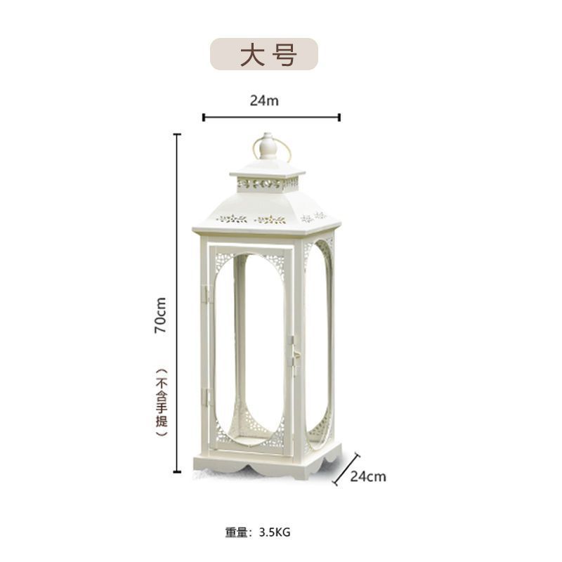 欧式铁艺防风灯浪漫婚庆烛台摆件酥油长明灯复古落地道具路引马灯