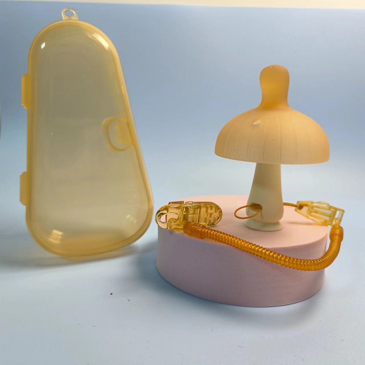 磨牙棒婴幼儿小蘑菇防吃手月龄宝宝安抚手指可咬胶玩具食品级