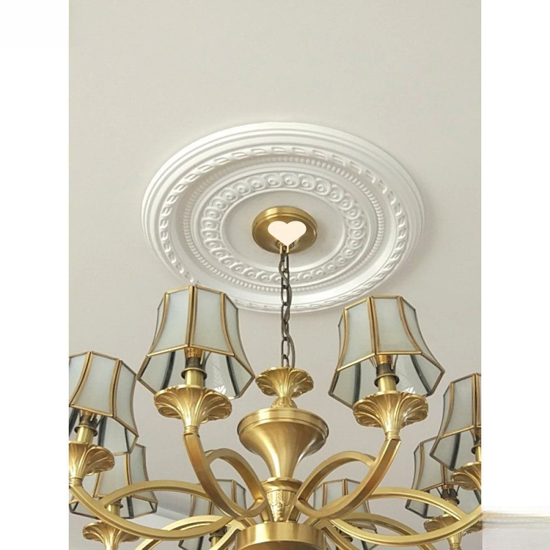 水晶灯led灯盘pu灯盘吊顶灯罩天花板孔装饰圆盘雕花现货法式