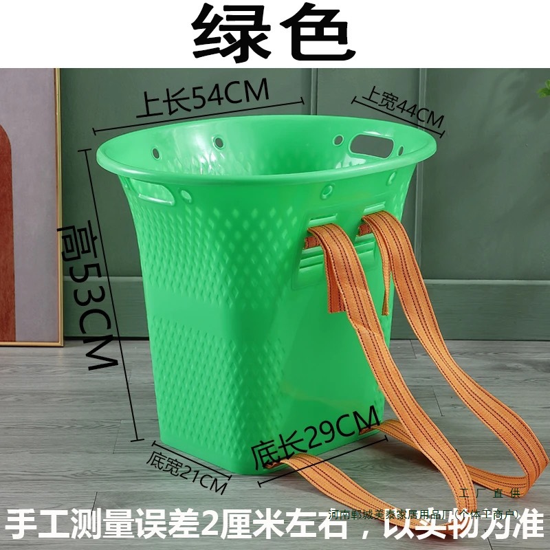 仿竹编塑料背篓大号加厚背筐红色家用农村农用背篼不漏水加大绢花