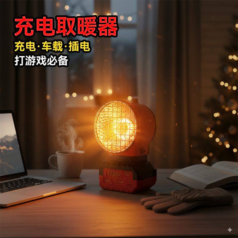 充电小太阳车载取暖器桌面暖手露营过夜保温宠物电热携带便携