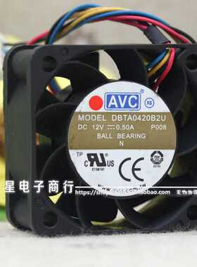 全新AVC DBTA0420B2U 4020 12V 0.50A S6700-24-EI 交换机 风扇