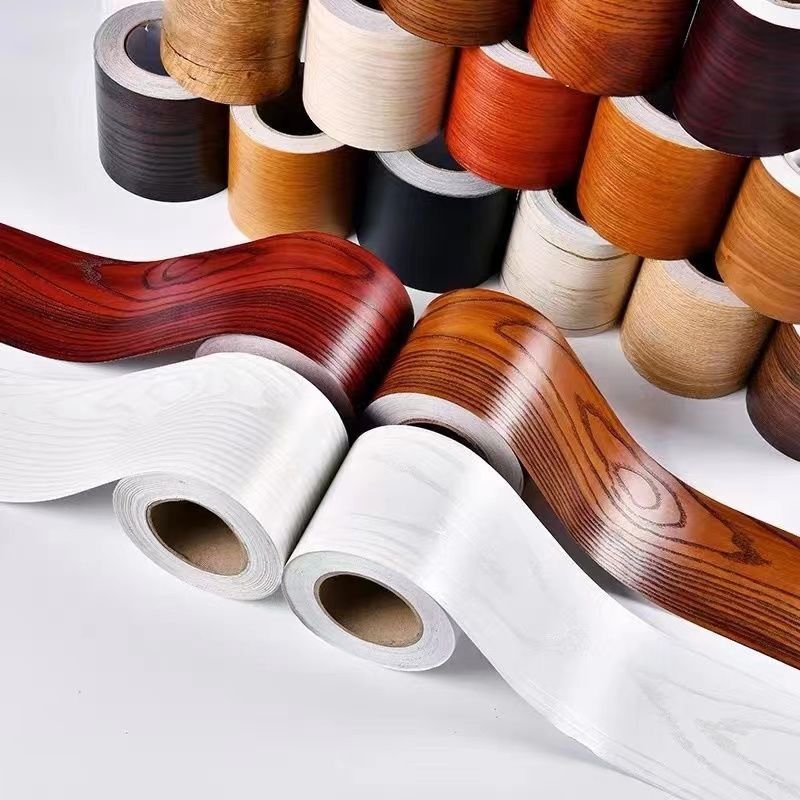 木纹贴纸自粘腰线踢脚线门框贴纸防潮翻新pvc贴墙壁厨房包边背景