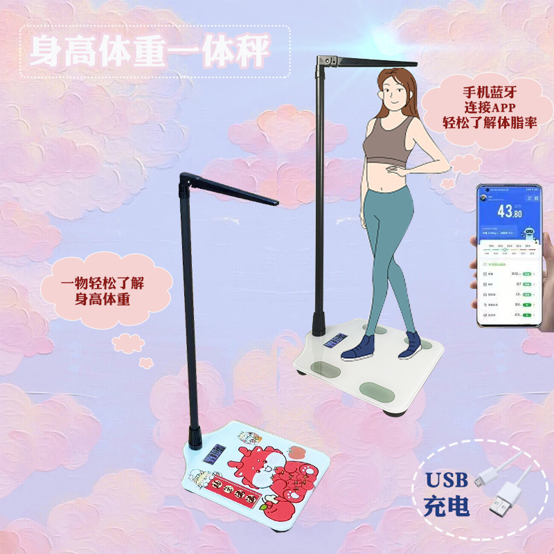 电子身高体重测量仪儿童成人体检测量尺子家用精准便携USB充电款