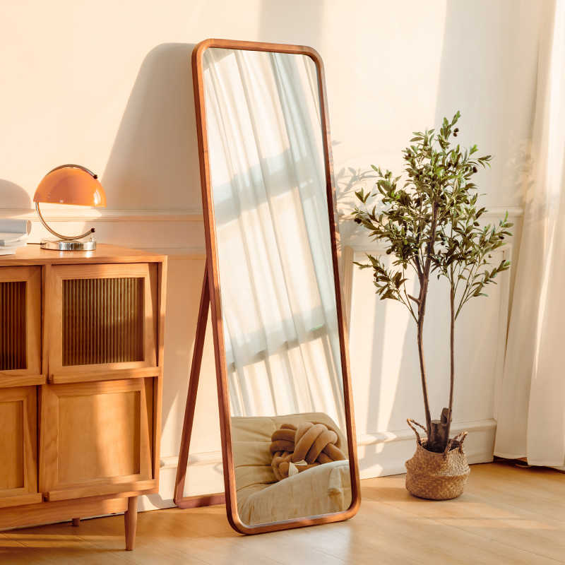 实木镜子全身镜设计穿衣镜落地镜家用客厅试衣镜壁挂式贴墙卧