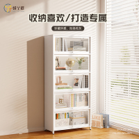 好丫匠家用鋼制書柜帶門玻璃展示柜兒童防塵書架鐵藝置物架鐵