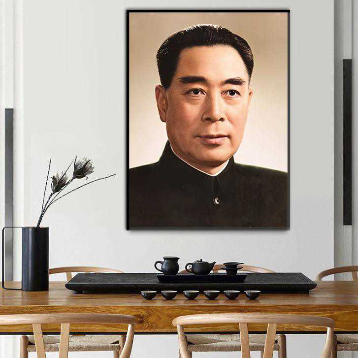 伟人挂画像画像摆像挂画挂像中式客厅墙画装饰画玄关席像沙发背景