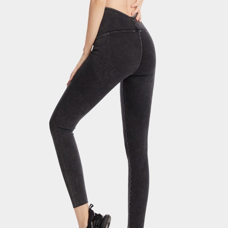 LULU春春秋高腰仿牛仔打底裤女春秋季新款瑜伽裤紧身提臀弹力双口,女装/女士精品,打底裤,淘宝优惠券,粉丝福利购,淘宝优惠卷