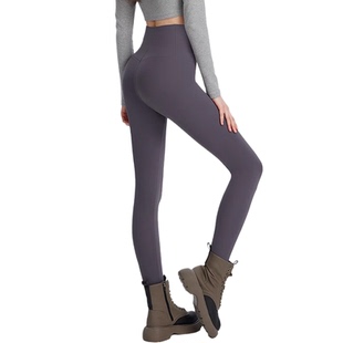 LULU新款裸感打底瑜伽裤云感鲨鱼裤健身灰色训练外穿高腰提臀显瘦