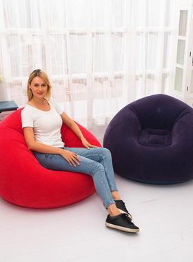 充气沙发单人懒人沙发椅可折叠户外休闲沙发床新款红色凳