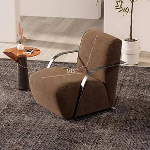 意式轻奢单人沙发椅北欧客厅阳台设计师极简休闲洽谈现代简约椅子
