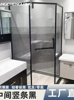 黑色花纹腰线防爆膜淋浴房隔断玻璃贴膜专用透明经典款