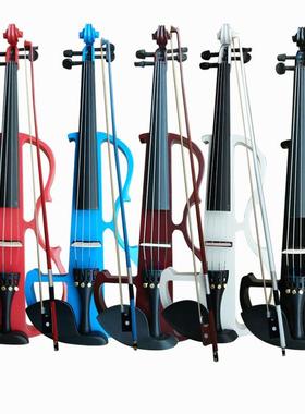 黑色电子小提琴初学者演奏电声小提琴乐器