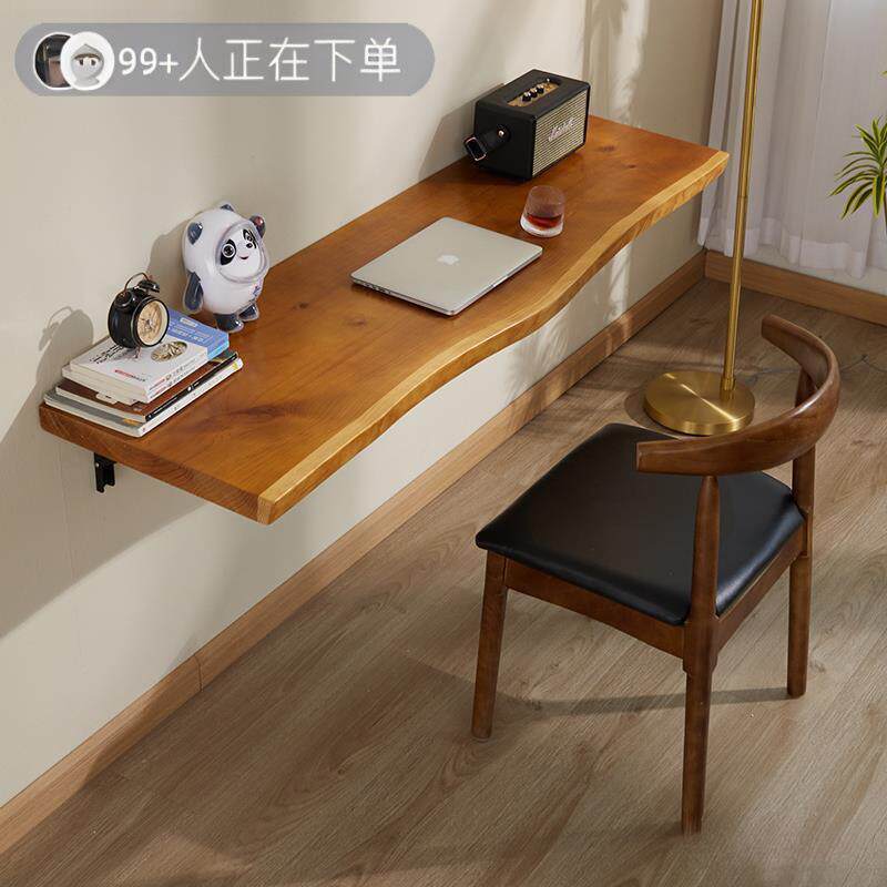 墙上壁挂式餐桌实木书桌悬挂桌墙壁电脑桌小户型桌板折叠简易吧台