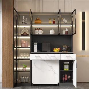 强象奢岩板餐边柜柜一体靠墙高家用客轻餐折叠65699706餐桌酒柜饭