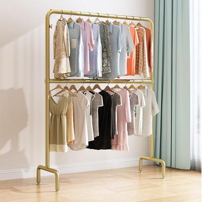 衣落地上架下双层双摆摊衣服展示架两挂衣层架服装店层IC3HQl7G展