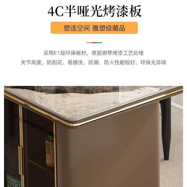 轻奢岩茶板泡茶桌现代简约简易功夫桌套装一体办台公桌TQQ桌椅组