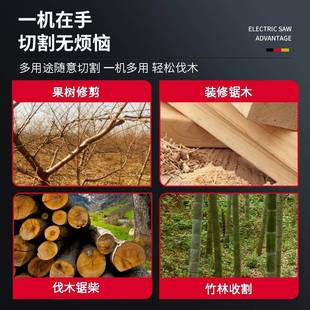 电链木工手提小率型充电插电 家用多功能手持伐木锯大功电锯插电款
