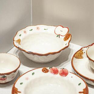 沙创意可汤爱碗盘筷勺陶瓷餐具吃饭碗碗面碗拉碗菜盘子汤套0盘装