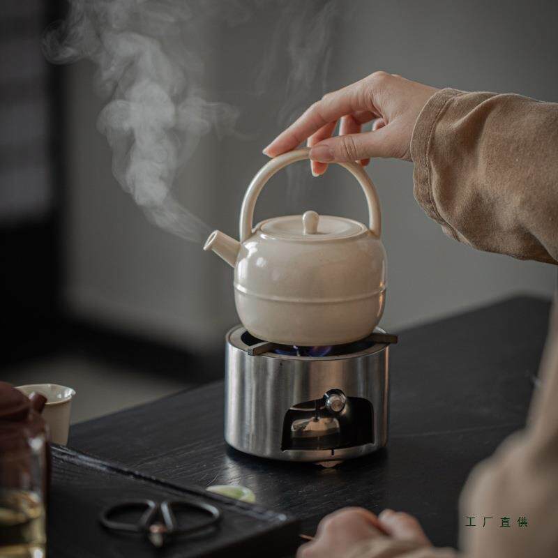 不锈钢户外茶温茶炉煮茶器温酒炉蜡酒精F9695M79小灯底座炉烛火炉