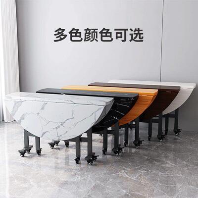 桌叠桌可动简易圆形桌折子移创意餐桌饭家用XIJ小户型农村折叠大