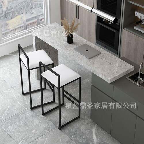 轻奢88888家用铁艺脚凳酒吧简高背约吧椅小户型靠餐椅台前台座椅