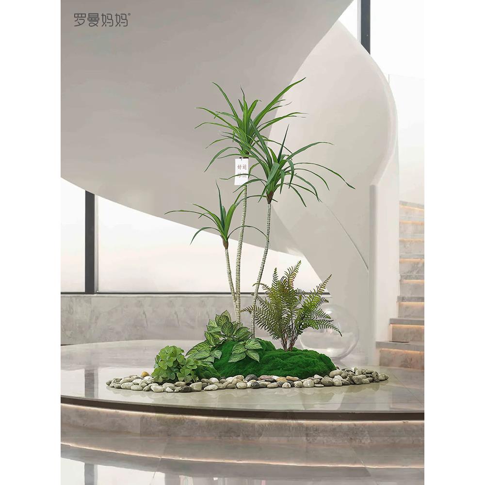 罗曼妈QEH妈仿绿景植造景植物假真绿植装仿饰生室内盆栽氛围树落