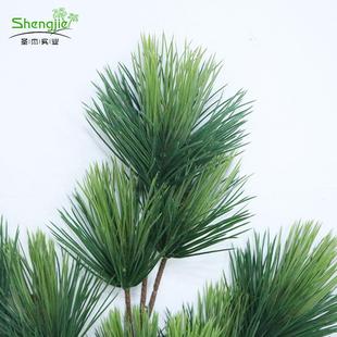 仿真c3松树枝件单只假树绿绿化枝植物假树配橱窗装饰植罗汉松叶