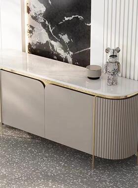 意式入户玄关岩板隔断储物柜饰现QXE代简约客柜厅板装柜轻奢岩餐