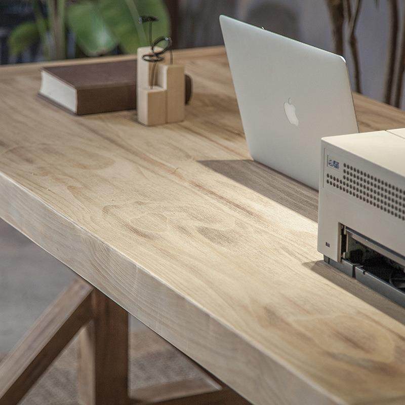 美式桌实木双人家用台式DNZ14-ZX书复古电长脑桌简约原木台写字办,住宅家具,电脑桌,淘宝优惠券,粉丝福利购,淘宝优惠卷