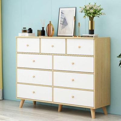 斗柜九斗式柜家用卧室储物柜简五斗约橱实HBT木腿抽屉地美甲落柜