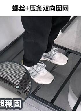 家OIF直销厂全护免安装铝防金不锈钢高透网防盗纱窗防猫合推拉窗