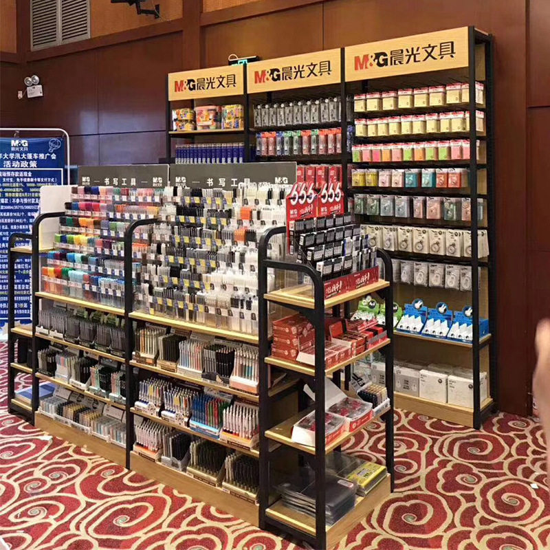 文具店用品货架 学生图书文具展示架 办公文体单双面双面挂钩货架