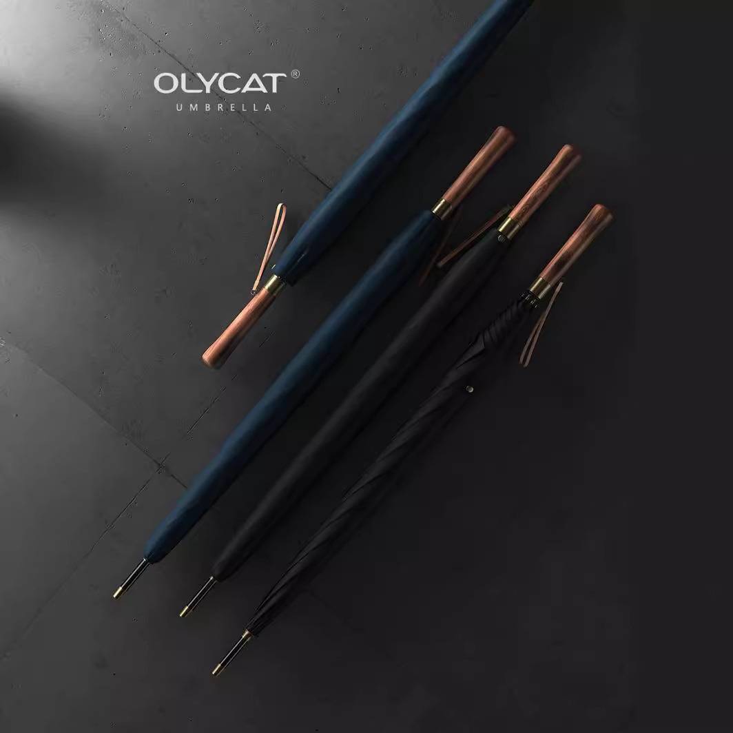 OLYCAT长直柄双层加厚伞布8骨加固大伞面结实122CM晴雨两用雨伞