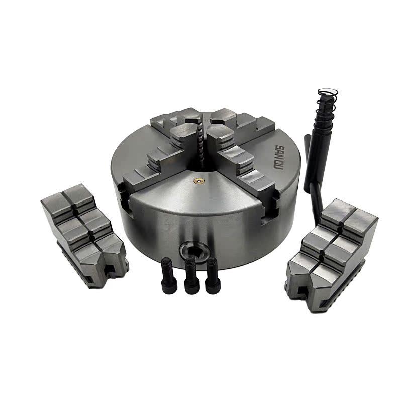 三鸥4爪联动四爪自定心夹头K12 160/200手动连动数控车床精密夹头